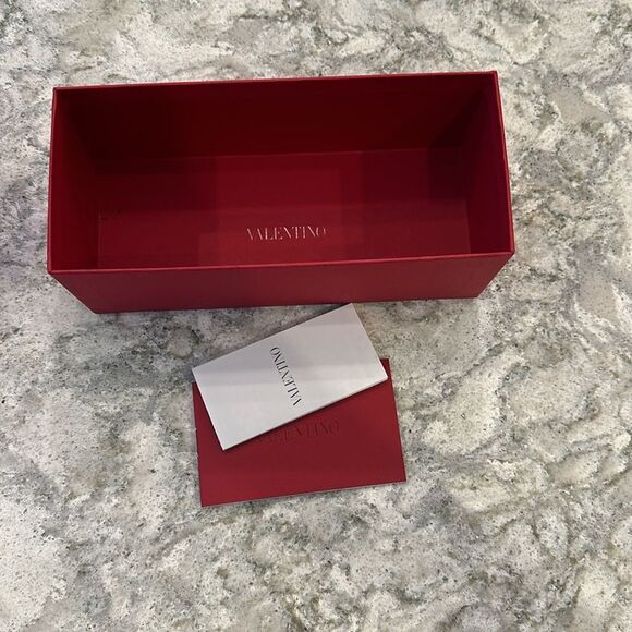 Valentino Red Sunglass Box with Booklet | 7.5” x 3.5” x 2.75” - Picture 3 of 3
